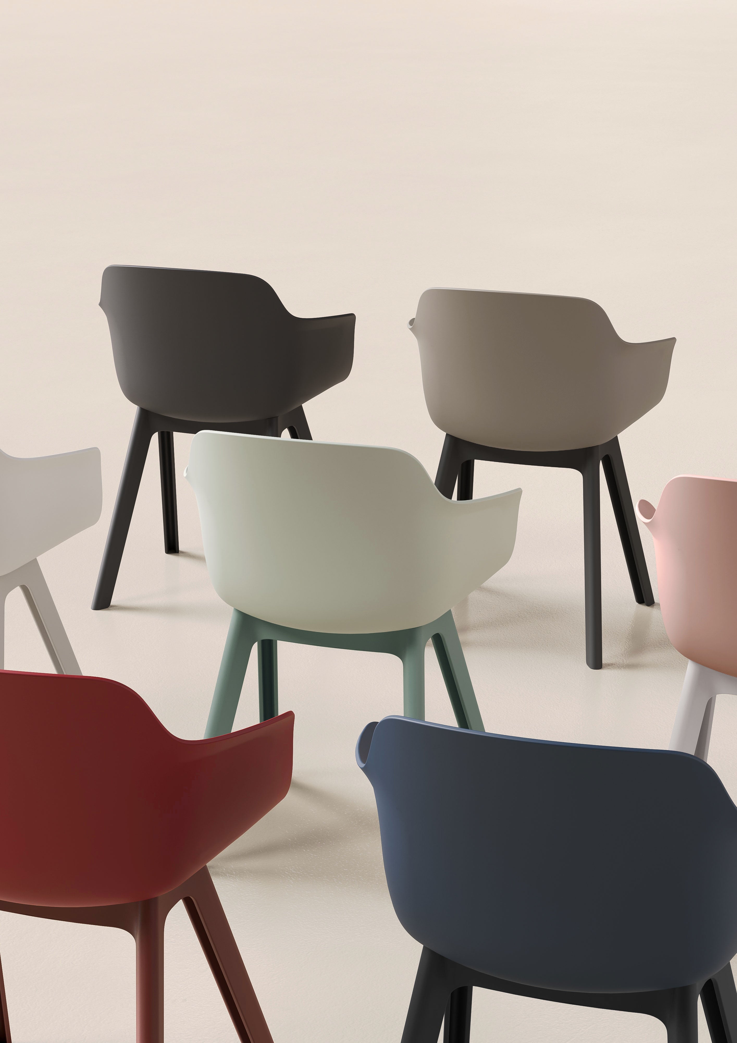 Cici Tub Chair with Plastic 4 Leg Base