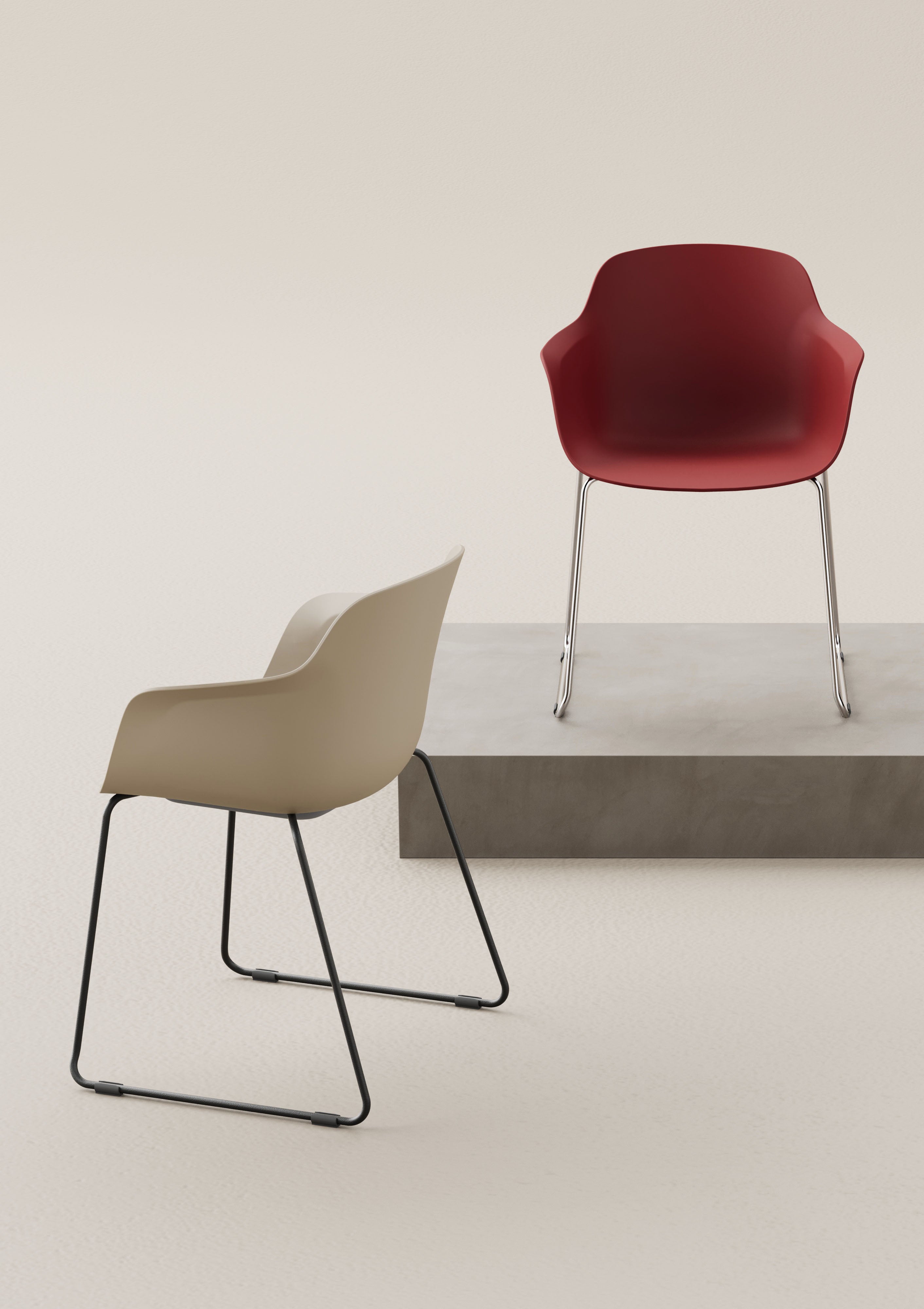 Cici Metal Skid Base Chair